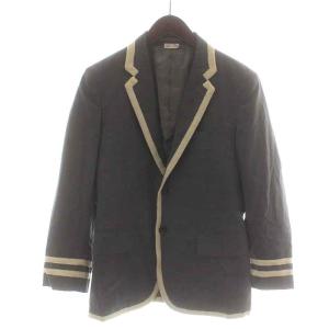 COMME des GARCONS HOMME PLUS AD2007 08SS Super Imposition期 テーラードジャケット シングル 背抜き ウール バイカラー S