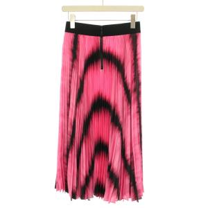 alice + olivia カッツ Katz スカート ロング ミモレ プリーツ イージー ウォッシュタイダイ 2 M ピンク 黒 ブラック