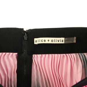 alice + olivia カッツ Katz スカート ロング ミモレ プリーツ イージー ウォッシュタイダイ 2 M ピンク 黒 ブラック