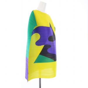 PLEATS PLEASE ISSEY MIYAKE イッセイミヤケ 田中一光 ピラミッドシリーズ プリーツ チュニック ボートネック マルチカラー