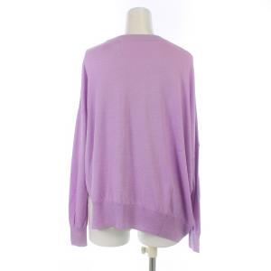 MYLAN アシンメトリー シルクプルオーバー ニット 長袖 クルーネック シルク F 紫 パープル MY21SS-KR033