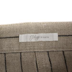 Plage 22SS ストライプリネンフレアスカート ロング ジップフライ 38 M ベージュ 22060922211020