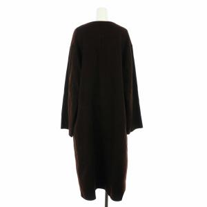 BEAUTY&YOUTH UNITED ARROWS ノーカラーコート ロング トッパー ウール 茶 ブラウン 1625-105-4732