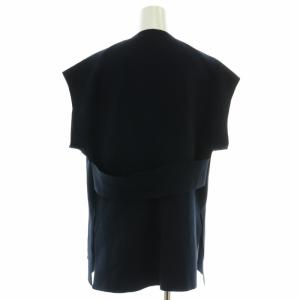 CYCLAS カーディガン S フレンチスリーブ ベルト 半袖 S 紺 ネイビー