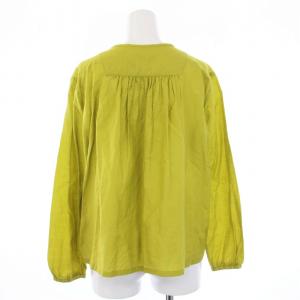 mina perhonen Turku ブラウス 長袖 プルオーバー 刺繍 38 M 緑 グリーン ss1638