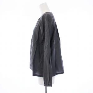 mina perhonen Turku ブラウス カットソー プルオーバー 長袖 刺繍 ギャザー 38 M グレー ss1638 /KH