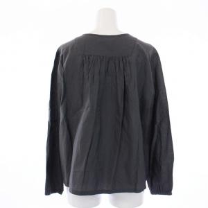 mina perhonen Turku ブラウス カットソー プルオーバー 長袖 刺繍 ギャザー 38 M グレー ss1638 /KH