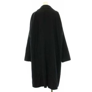 Leilian チェスターコート ウール 比翼ボタン 15+ XXL 黒 ブラック