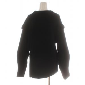 CLANE 21AW 2WAYスラントニットトップス セーター 長袖 ウール 1 S 黒 ブラック 11106-1272