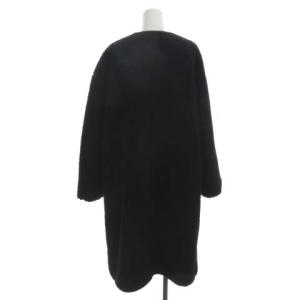UNITED ARROWS ボアノーカラーコート ロング アウター 38 M 黒 ブラック 15251993846