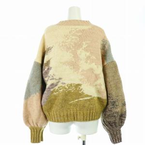 Ameri VINTAGE 21AW ANDREA ABSTRACT PAINT KNIT ニット セーター 長袖 総柄 ウール混 F マルチカラー 01120141000