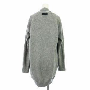 DIESEL ニットカーディガン ロング 長袖 Vネック ジップデザイン ウール XS グレー
