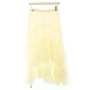 CASA FLINE コットンティアードスカート ロング マキシ フレア イージー ペチコート付き タグ付き F 白 ホワイト