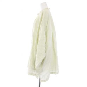 nest Robe 21SS リネンサクラ染めブラウス シャツ チュニック 長袖 F 緑 グリーン 01221-1182