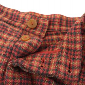 VIVIENNE WESTWOOD MAN マジェスティックチェックパンツ サルエルパンツ ボタンフライ 48 M 赤 レッド 209027