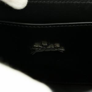 Longchamp ロゾ ショルダーバッグ レザー クロコ型押し 黒 ブラック 10115HTS001