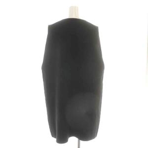 Spick&Span 23AW ニットベスト ジレ ロング プルオーバー Vネック ウール混 F 黒 ブラック 23080200907030