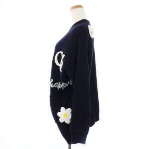 Chesty 22年製 カレッジテイストカーディガン ニット トッパー 長袖 ワッペン F 紺 ネイビー 22K107