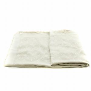 LOUIS VUITTON ショールモノグラム LV ストール フリンジ シルク グレー M71336