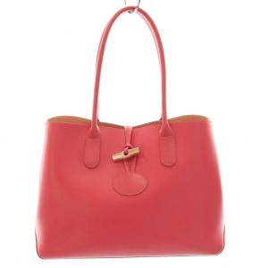 Longchamp ロゾ ROSEAU トートバッグ ハンドバッグ レザー ピンク