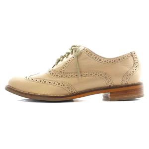 COLE HAAN ドレスシューズ ウイングチップ メダリオン レザー 5 22.0cm ベージュ