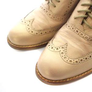 COLE HAAN ドレスシューズ ウイングチップ メダリオン レザー 5 22.0cm ベージュ