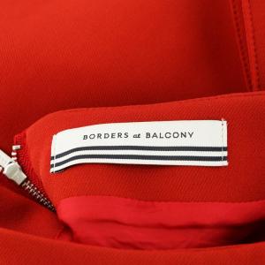 BORDERS at BALCONY サイドポケットスカート フレアスカート ミモレ ロング フリル 36 S 赤 レッド BD2121-3H-22