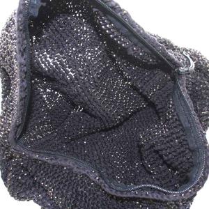 ANTEPRIMA ワイヤーバッグ ボストン ハンド 編み込み ビニール 黒 ブラック ゴールド色