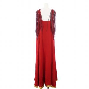 TOGA PULLA Fringe Strap Dress フリンジストラップドレス キャミワンピース ロング 38 M 赤 レッド TP81-FH228
