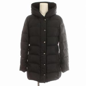 ダウンジャケット フード 32 XS 黒 ブラック