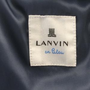 LANVIN en Bleu テーラードジャケット ウール混 鹿の子 46 M ネイビー 紺
