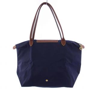 Longchamp ル プリアージュ L トートバッグ ハンドバッグ ナイロン レザー 紺 ネイビー 茶 ブラウン L1899089556