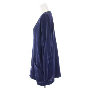 Christian Dior ニット カーディガン 長袖 Vネック ロゴ M 紺 ネイビー