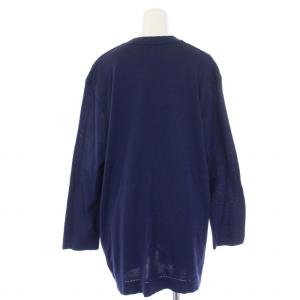 Christian Dior ニット カーディガン 長袖 Vネック ロゴ M 紺 ネイビー