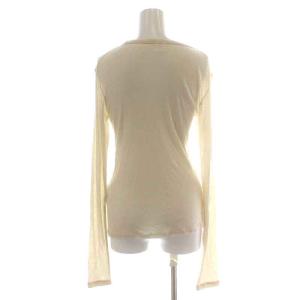 IENA 22AW リヨセルカシミヤロングTシャツ カットソー ロンT 長袖 クルーネック シアー シースルー F アイボリー 22070900021040