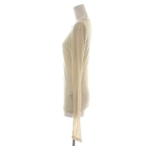 IENA 22AW リヨセルカシミヤロングTシャツ カットソー ロンT 長袖 クルーネック シアー シースルー F アイボリー 22070900021040