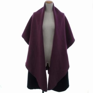 SYBILLA コーディガン コート カーディガン ショールカラー ノースリーブ アンゴラ混 カシミヤ混 M 紺 ネイビー 紫 パープル