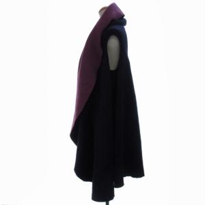 SYBILLA コーディガン コート カーディガン ショールカラー ノースリーブ アンゴラ混 カシミヤ混 M 紺 ネイビー 紫 パープル