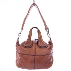 GIVENCHY ナイチンゲール 2WAY ハンドバッグ ワンショルダーバッグ レザー 茶 ブラウン
