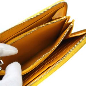 CELINE 長財布 ラウンドファスナー パイソン レザー 黄色 イエロー