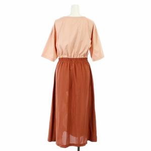 BLUE LABEL CRESTBRIDGE ユーティリティージャージー ラップスカートデザインワンピース フレア プリーツ ロング マキシ 半袖 リボン チェック 38