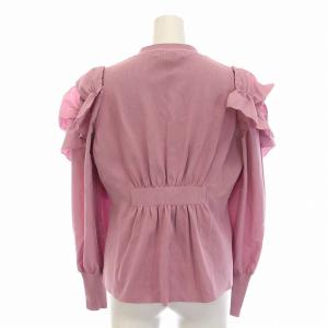 CELFORD 22SS フリルショルダーニットカーディガン Vネック 長袖 38 M ピンク CWNT221099