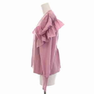 CELFORD 22SS フリルショルダーニットカーディガン Vネック 長袖 38 M ピンク CWNT221099