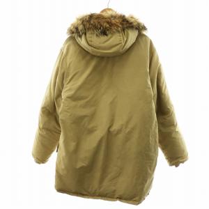 WOOLRICH ダウンジャケット フード ファー コットン ナイロン アウター M ベージュ