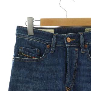 DIESEL バスター BUSTER デニムパンツ ジーンズ ボタンフライ スリム スキニー USED加工 W26 L32 L 紺 ネイビー