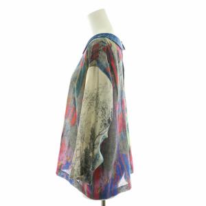 PAUL SMITH PAUL シャツ ブラウス ウール 水玉 ドット 総柄 七分袖 44 L マルチカラー
