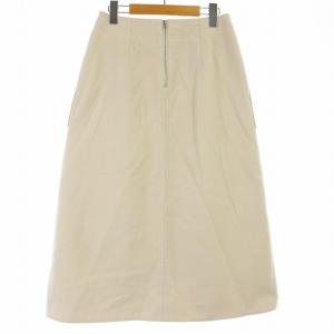 Spick&Span 22AW ビーバーメルトントラペーズスカート フレア ミモレ ロング ウール 38 M ベージュ 22060200819040