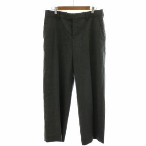 23SS WAIST LOW WIDE-LEG ワイドパンツ スラックス ボタンフライ ウール 2 M グレー MB231-3004