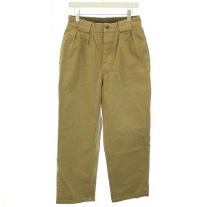 18SS 2 PLEATS WIDE PANTS ワークパンツ ボタンフライ W30 M ベージュ 8037-00-50004