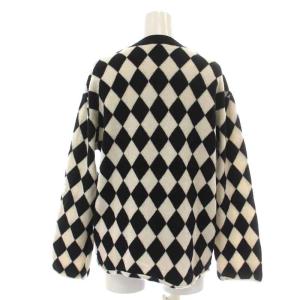 BEAUTY&YOUTH UNITED ARROWS H ダイヤモンドチェックニット DIAMOND CHECK KNIT セーター 長袖 クルーネック 総柄 ウール F 黒 ブラック